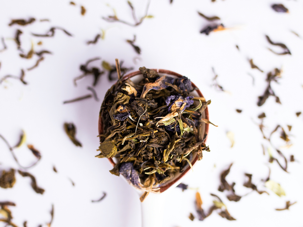 Blue Pea Cardamom Green Tea premium blue pea flowers and cardamom