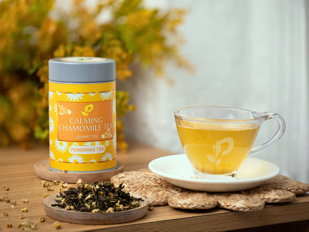 Calming Chamomile Tea brewed for soothing day