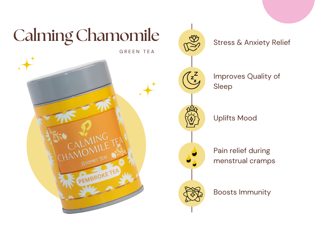 Calming Chamomile Tea relaxation and menstrual pain relief benefits