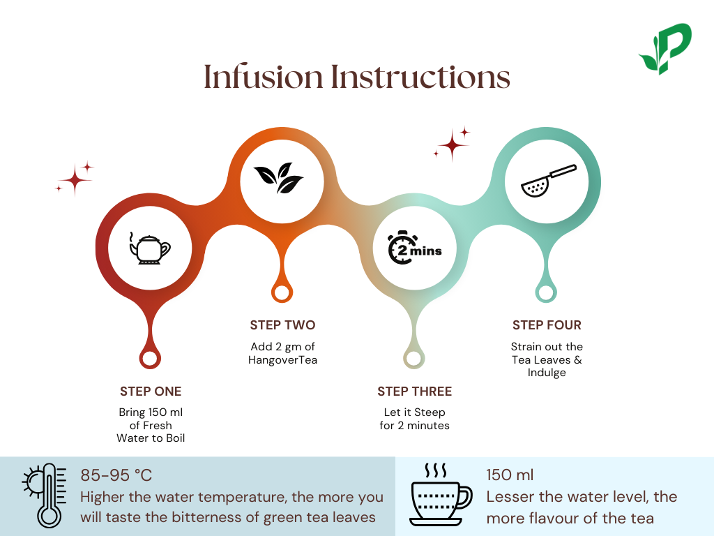 Hangover Tea brewing guide for maximum rehydration effect