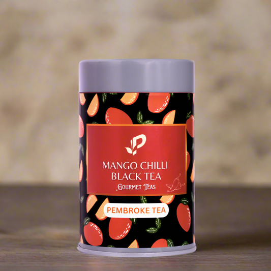 Mango Chilli Black Tea loose leaf tin by Pembroke Tea - Unique spicy kick