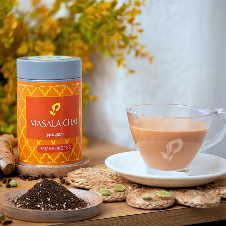 Masala Chai brewed with milk showing rich spiced color and aroma