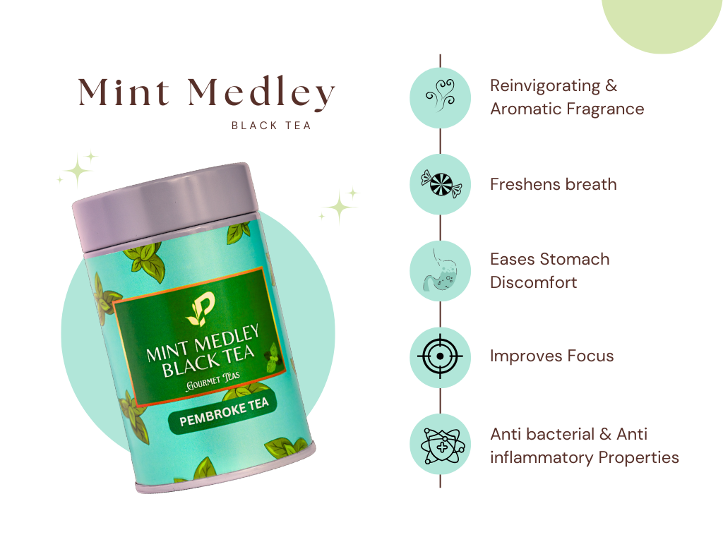 Min Medley Black Tea's benefits for the health are showcased
