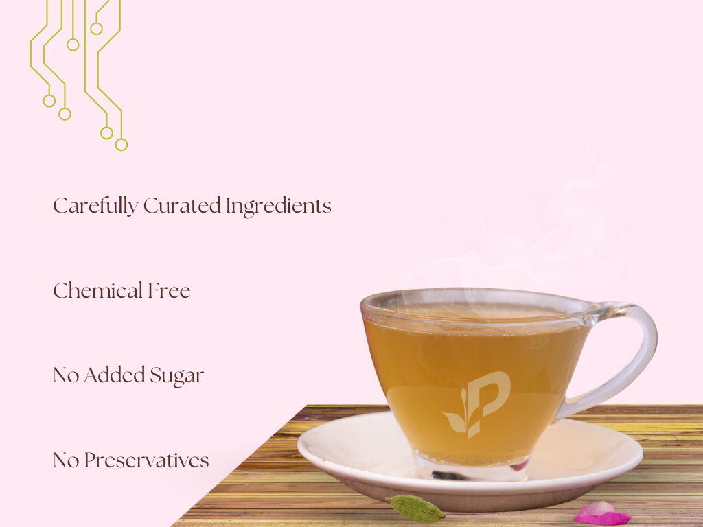 Rose Cardamom Sachets pyramid tea bags tin by Pembroke Tea with brand values