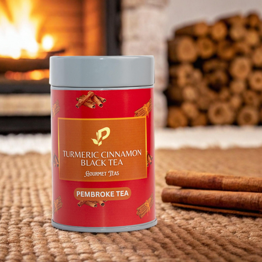 Turmeric Cinnamon Black Tea loose leaf tin by Pembroke Tea